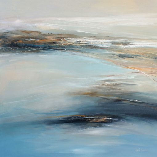 Returning Tide - abstract acrylic painting by Angela Sowden, Isle of Wight Artist.