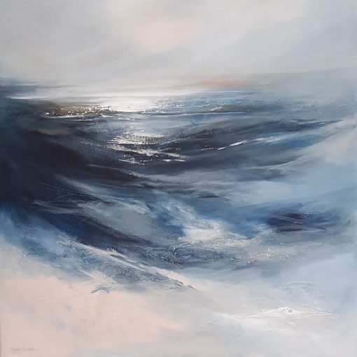 Deep Blue Something abstract acrylic painting by Angela Sowden